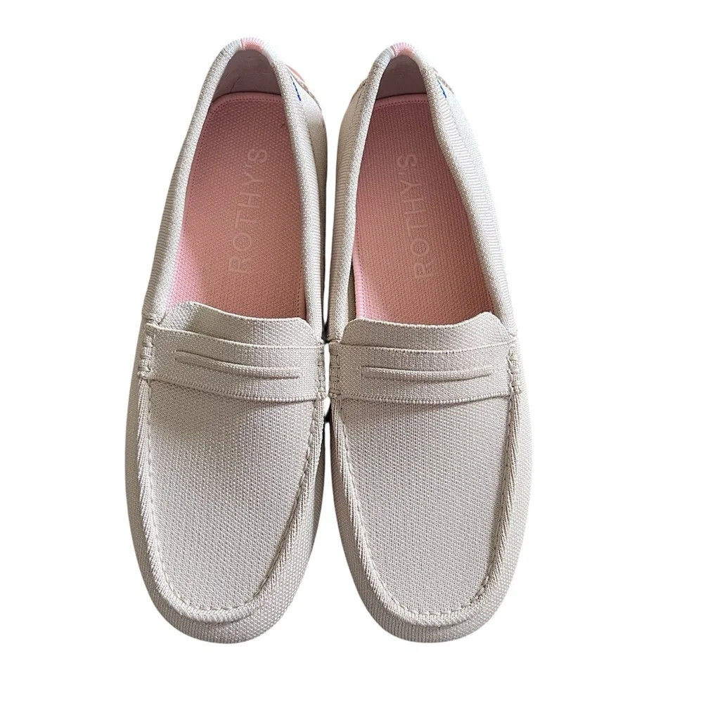 Rothy’s The Driver Loafers in Sesame Cream Tan Beige Flat Slip On Shoes Size 11 - Picture 13 of 14